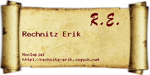 Rechnitz Erik névjegykártya